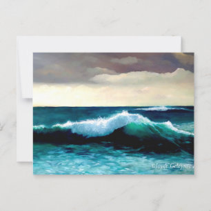 Absturzwelle, Seascape-Malerei, Wellenbildung Postkarte