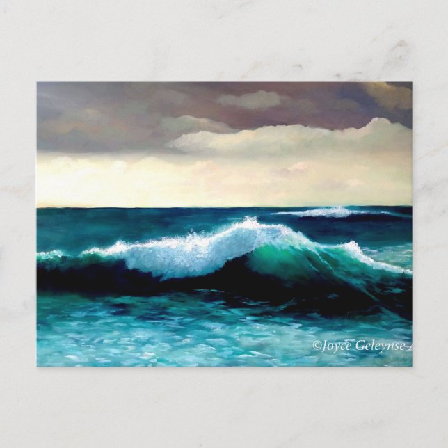 Absturzwelle, Seascape-Malerei, Wellenbildung Postkarte (Vorderseite)