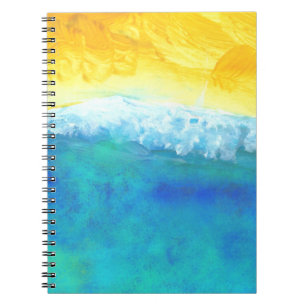 Absturzwellen Abstrakte Seascape-Malerei Notizblock