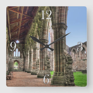 Abtei ancient Tintern, Zisterzienserkloster, Wales Quadratische Wanduhr