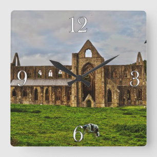 Abtei ancient Tintern, Zisterzienserkloster, Wales Quadratische Wanduhr