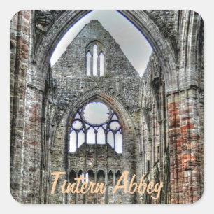 Abtei ancient Tintern, Zisterzienserkloster, Wales Quadratischer Aufkleber