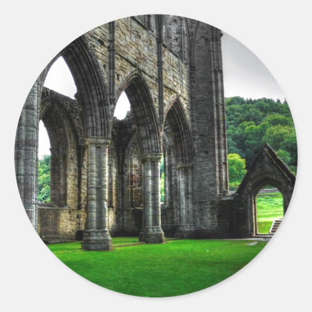 Abtei ancient Tintern, Zisterzienserkloster, Wales Runder Aufkleber (Vorderseite)