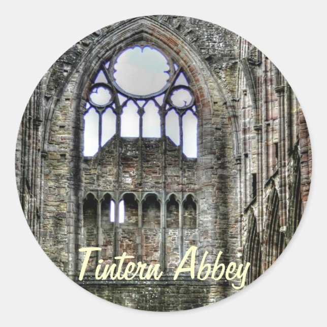 Abtei ancient Tintern, Zisterzienserkloster, Wales Runder Aufkleber (Vorderseite)