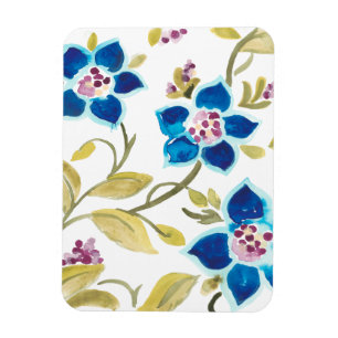 Abtei-Blumenfliesen - blaue Blüte Magnet