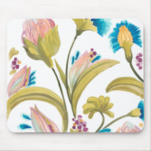 Abtei-Blumenfliesen - Frühlings-Blumen Mousepad