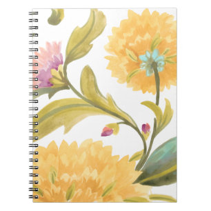 Abtei-Blumenfliesen - gelbe Blumen Notizblock