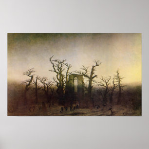 Abtei in einem Eichen-Wald durch Caspar David Poster