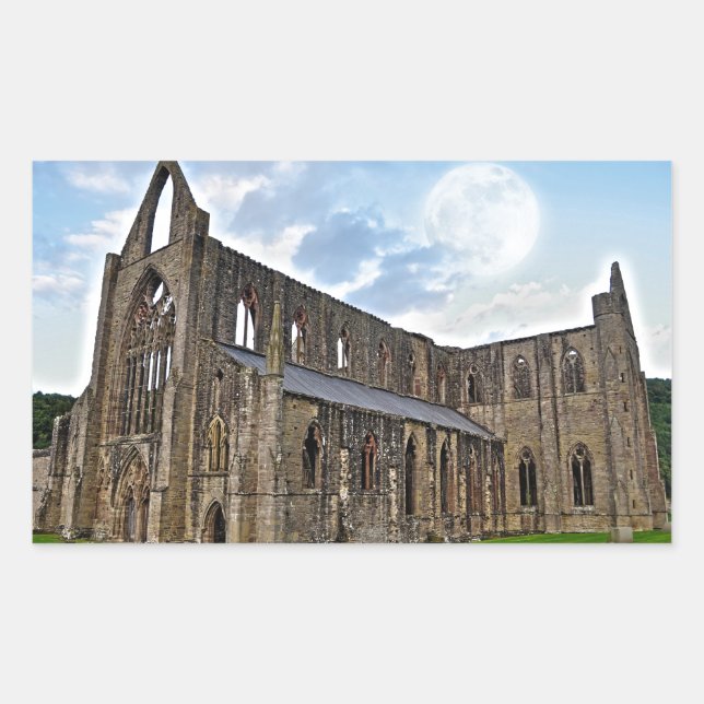 Abtei Tintern, Zisterzienserkloster, Wales Rechteckiger Aufkleber (Vorderseite)
