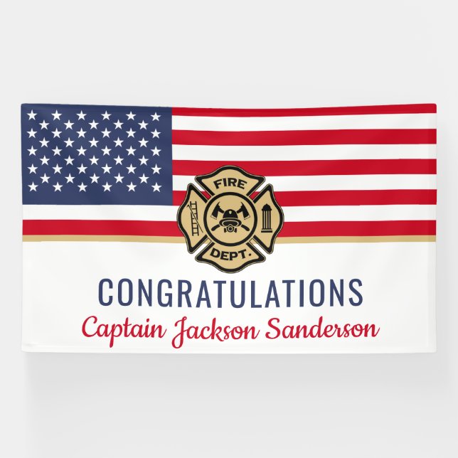Abteilung Feuerwehrruhestand Patriotic Fire Depart Banner (Horizontal)