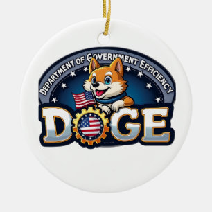 Abteilung für Regierungseffizienz Doge Hund   Keramik Ornament