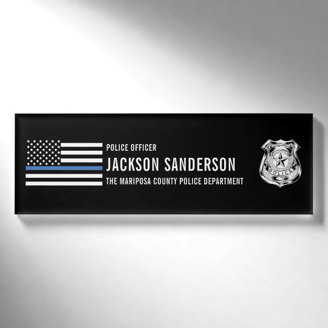 Abteilung für Zollpolizei Thin Blue Line Namenschild (Vorderseite)