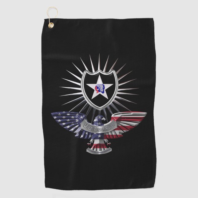 Abteilung Infanterie "Abteilung Indianhead" Zoll Golfhandtuch (Vorderseite)