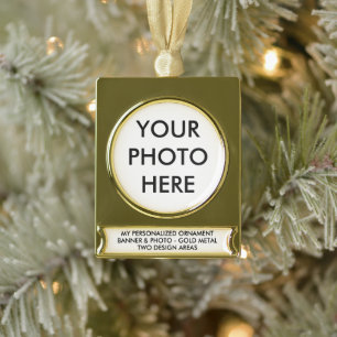 ABTEILUNG Personalisierter BANNER-FOTOS - "GOLD" Banner-Ornament Gold