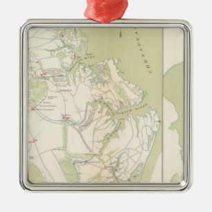 Abteilung von Virginia, Yorktown nach Williamsburg Silbernes Ornament