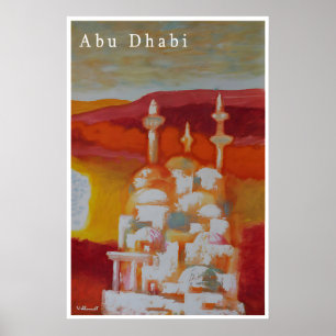 Abu Dhabi Affiche Mosquée Art Emirats Arabes Unis