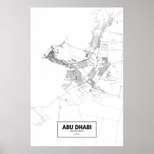 Abu Dhabi, Arabische Emirate (Schwarzes auf Weiß) Poster