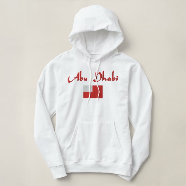 Abu Dhabi-Flagge Bestickter Hoodie (Design vorne)