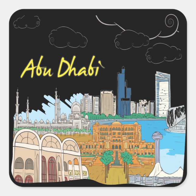 Abu Dhabi Quadratischer Aufkleber (Vorderseite)