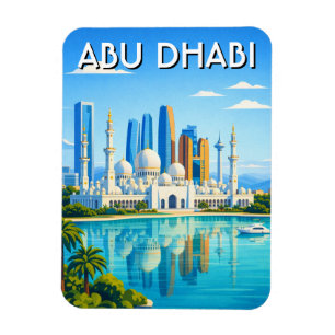 Abu Dhabi Skyline Reise Magnet