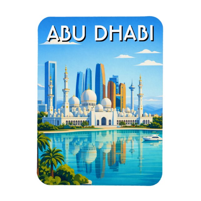 Abu Dhabi Skyline Reise Magnet (Vertikal)