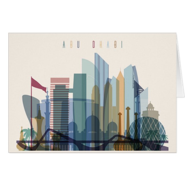 Abu Dhabi, Stadt-Skyline Arabische Emirates | (Vorderseite (Horizontal))