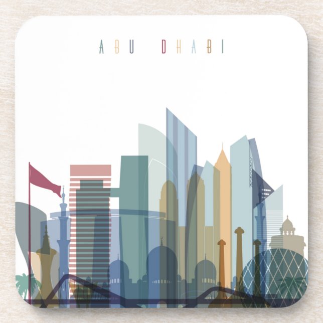 Abu Dhabi, Stadt-Skyline Arabische Emirates | Getränkeuntersetzer (Vorderseite)