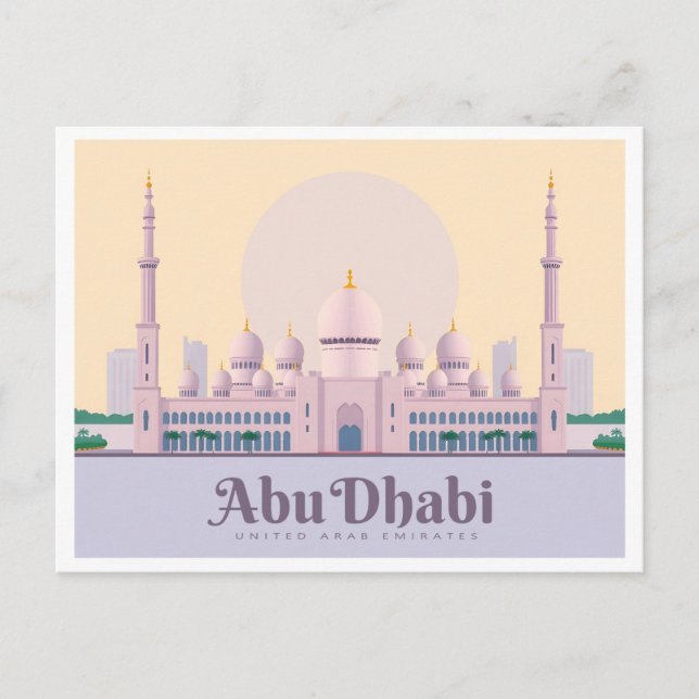 Abu Dhabi UAE Pastel Travel Postkarte (Vorderseite)