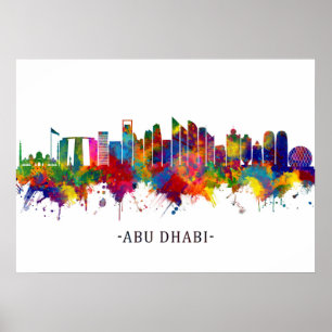 Abu Dhabi UAE Skyline Poster