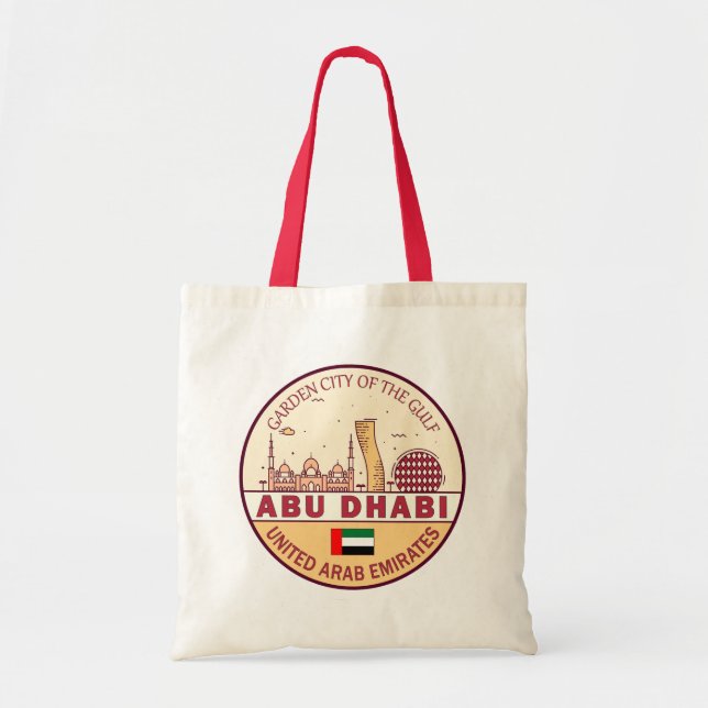 Abu Dhabi United Arab Emirates City Skyline Emblem Tragetasche (Vorne)