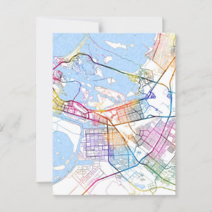 Abu Dhabi United Arab Emirates - Stadtplan Postkarte