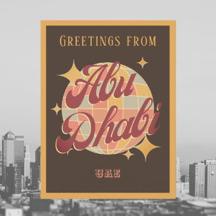 Abu Dhabi VAE Retro Vintage Postkarte
