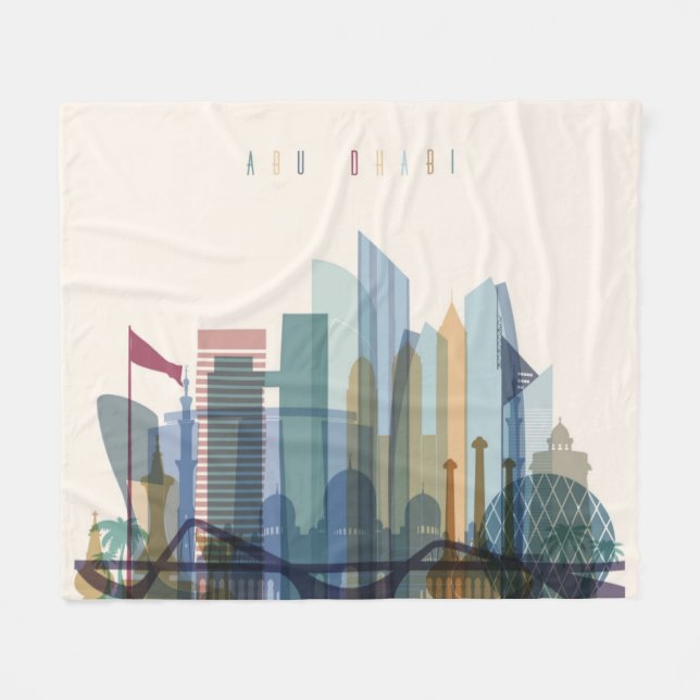 Abu Dhabi, Vereinigte Arabische Emirate| City Skyl Fleecedecke (Vorderseite (Horizontal))