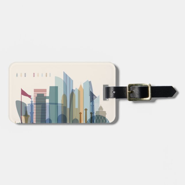 Abu Dhabi, Vereinigte Arabische Emirate| City Skyl Gepäckanhänger (Vorderseite horizontal)