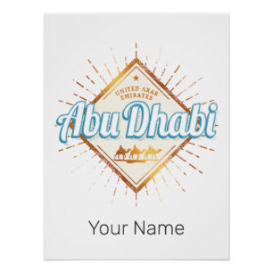 Abu Dhabi Vereinigte Arabische Emirate Vintage VAE Poster