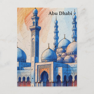Abu Dhabi Vintage Reise Tourismus Werbepostkarte Postkarte