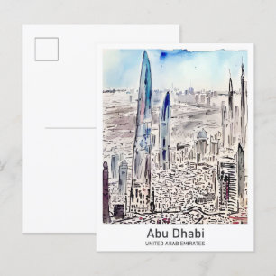 Abu Dhabi Watercolor Kunstmuseum Postkarte