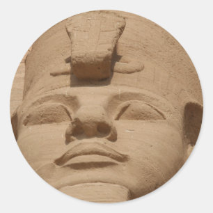 abu simbel face runder aufkleber