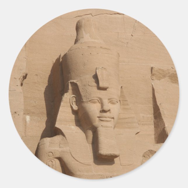 abu simbel pharoah runder aufkleber (Vorderseite)