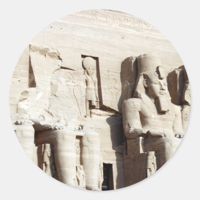 Abu Simbel pharoahs Runder Aufkleber (Vorderseite)