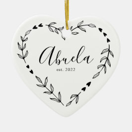 Abuela Année Est. Ornement en céramique de Noël
