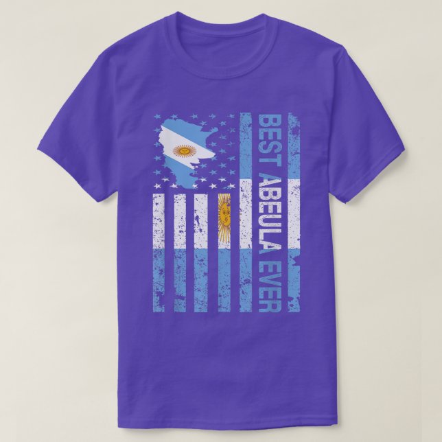 Abuela Argentinian Grandma  Argentine USA Flag Mot T-Shirt (Design vorne)