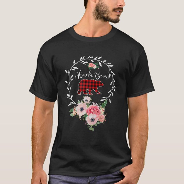 Abuela Bear Xmas Family Christmas Pajama Flower Gr T-Shirt (Vorderseite)
