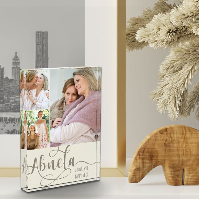 Abuela Calligraphy I Liebe You 3 Foto Creme Brown (Von Creator hochgeladen)