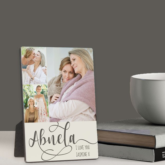 Abuela Calligraphy I Liebe You 3 Foto Creme Olive Fotoplatte (Von Creator hochgeladen)