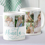 Abuela Calligraphy I Liebe You 6 Foto Kaffee Tasse<br><div class="desc">Ein Geschenk für deinen Abuela. Diese Foto-Tasse ist mit "abuela" in Wirble Kalligrafie geschrieben und Sie können mit Ihrem Namen und Nachricht, wie ich Sie Liebe. Die Fotovorlage ist für Sie ein Set, um 6 Ihrer Lieblings-Fotos hinzuzufügen, die in quadratischem und vertikalem Porträtformat angezeigt werden. Wenn Sie Probleme mit der...</div>