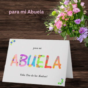 Abuela Carte Florale Bohème Florale de la Fête des