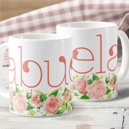 Abuela Coral Pink Aquarell Rose Kaffeetasse
