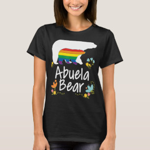Abuela Lgbt Bear Gay Lesbian Pride Rainbow Floral T-Shirt