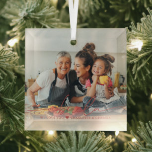 Abuela-Schrift-Overlay Wir lieben dich Glas-Orna Ornament Aus Glas